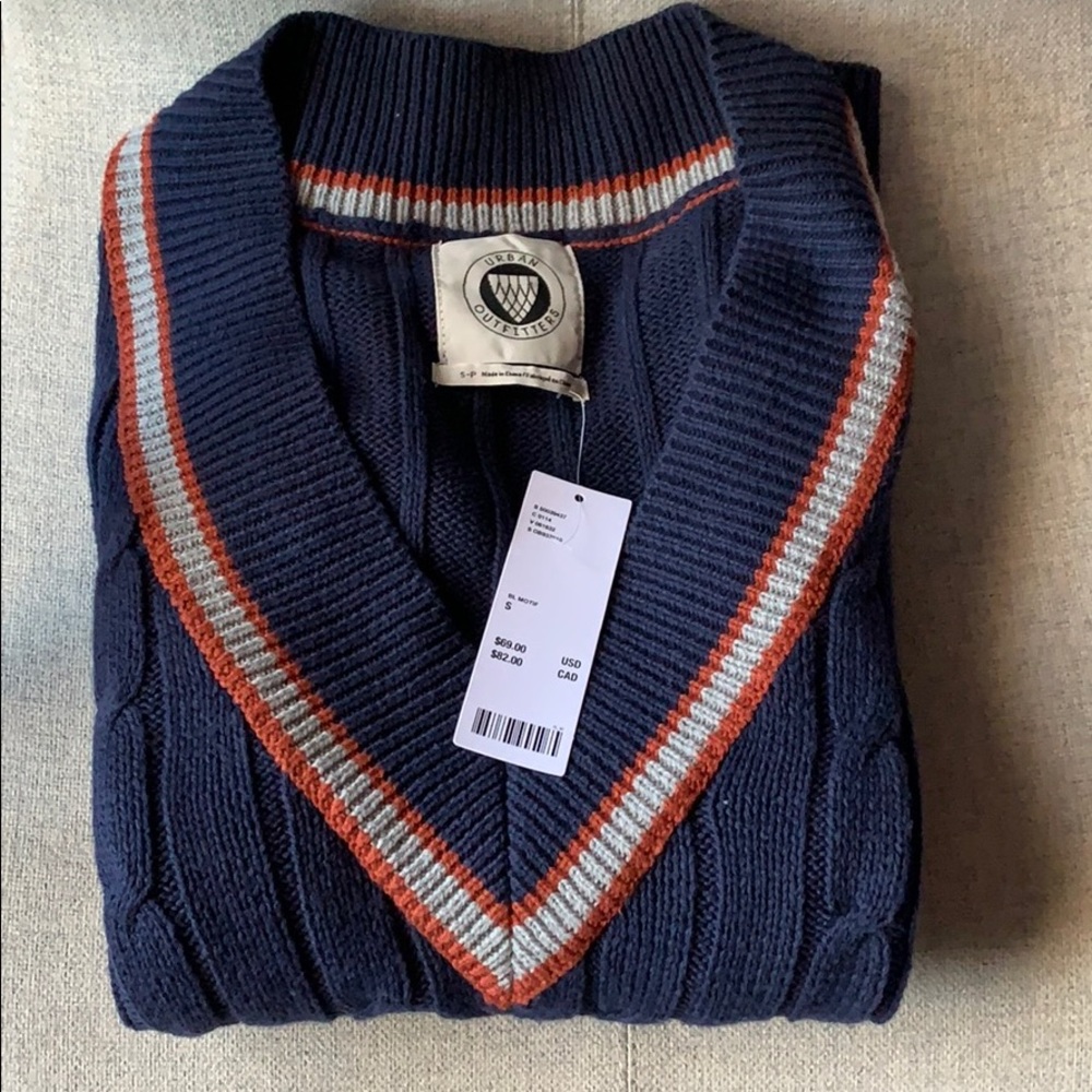 UO Alexandra Cable Knit V-Neck Sweater
